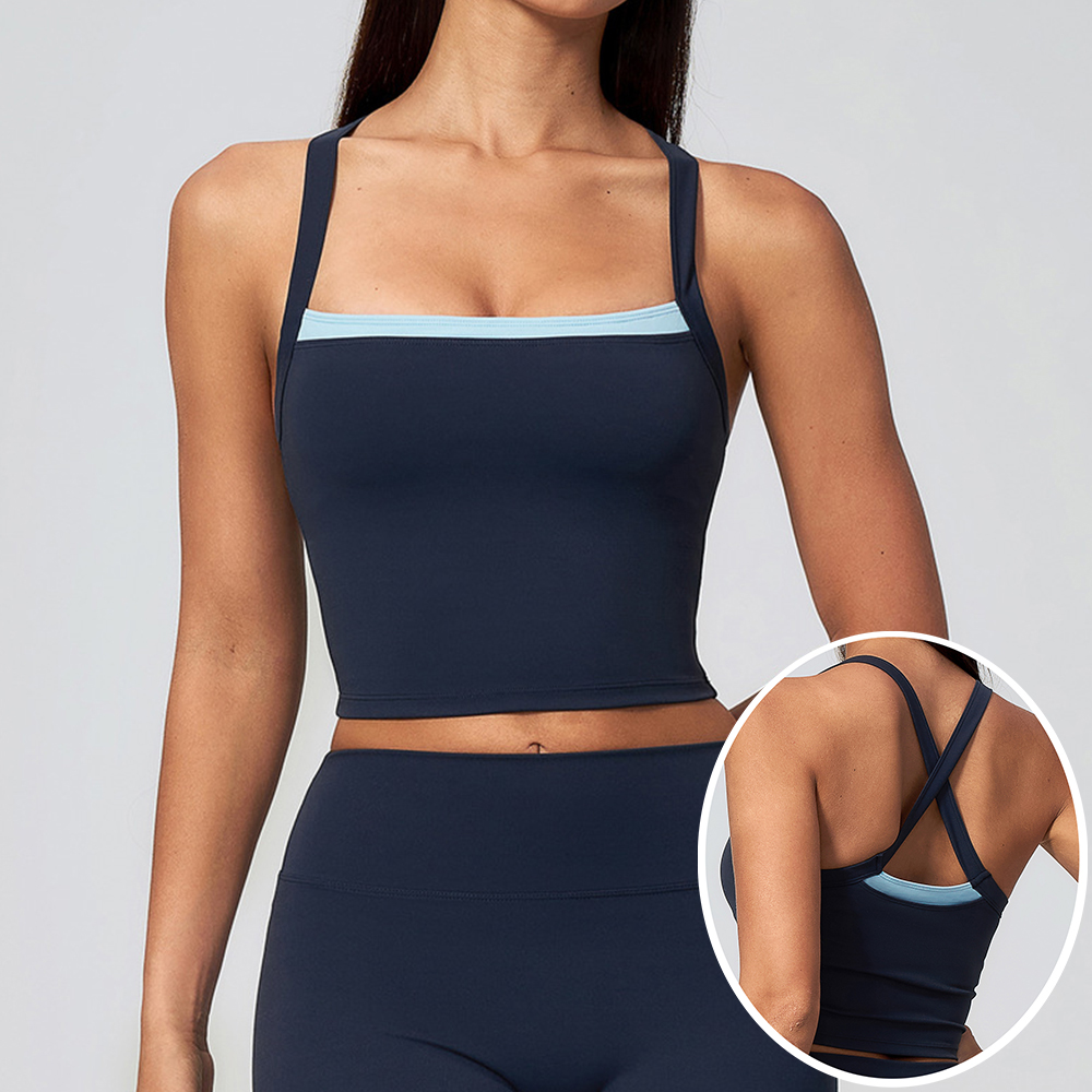 Running Gear Vest - Tank Top Yoga Wanita dengan Punggung