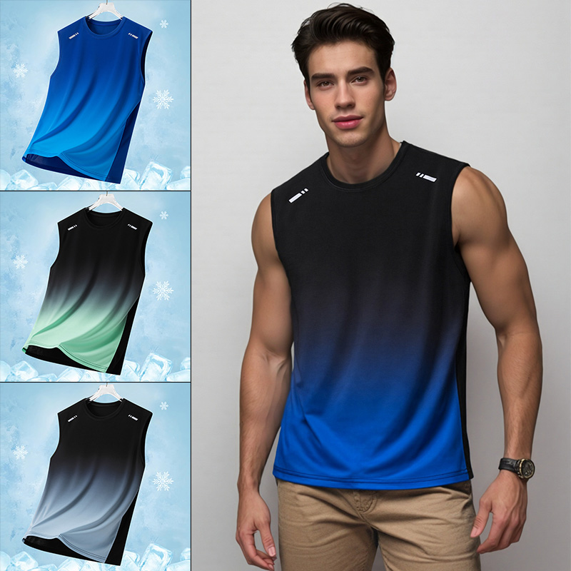 Running Gear Vest - Rompi Olahraga Pria Gradient, Kaos Tanpa